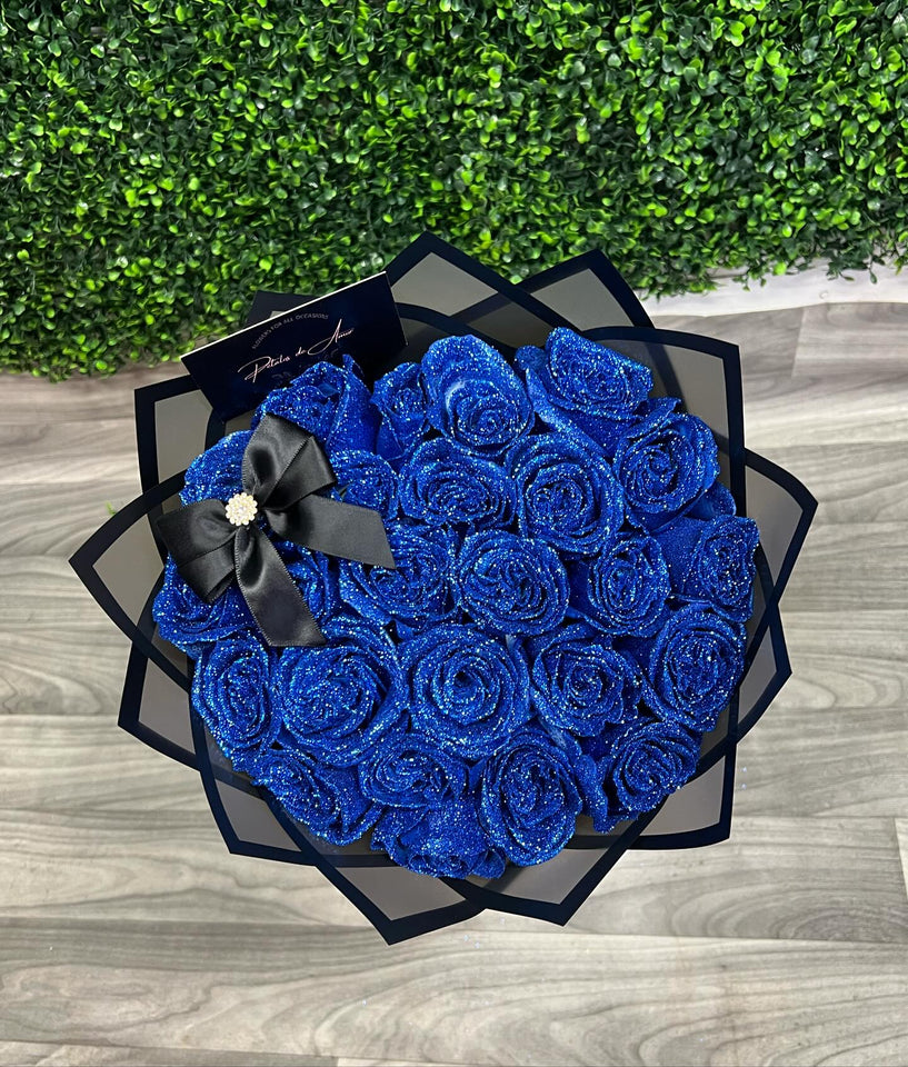 💕Glittering Everlasting Rose Bouquet – Gift for Anniversaries & Milestones