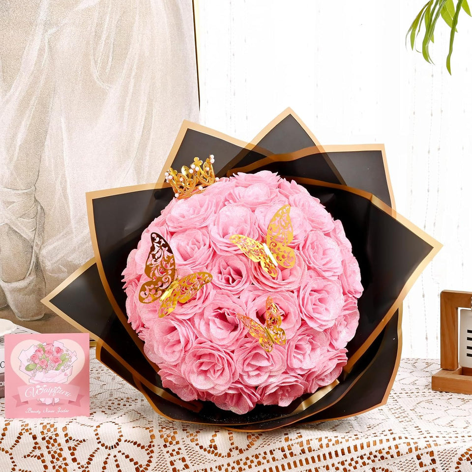 💕Glittering Everlasting Rose Bouquet – Gift for Anniversaries & Milestones