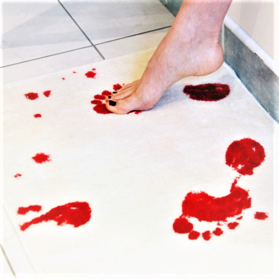 Bloody Color Changing Bath Mat™, Footprint Bath Mat, Blood Mat ...