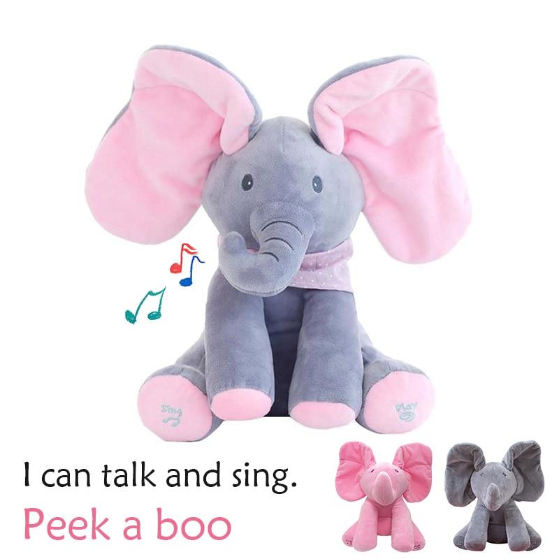 Plush Elephant Doll Play Electric Music