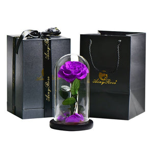 Preserved Rose In Glass Dome + Gift Box