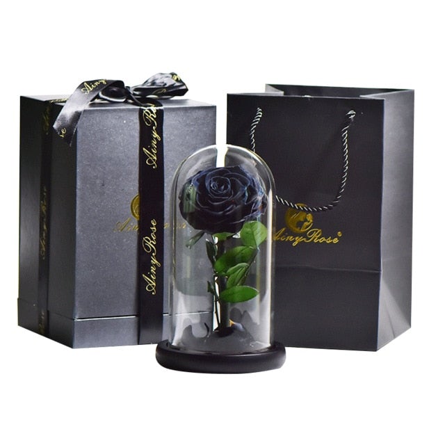Preserved Rose In Glass Dome + Gift Box