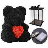 YourWorldShop 40cm (15") Black/Red with led box Luxury Rose Bears 25321622-40cm-with-led-box-5