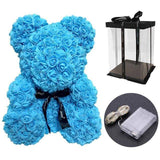 YourWorldShop 40cm (15") Blue led box Luxury Rose Bears 25321622-40cm-blue-led-box