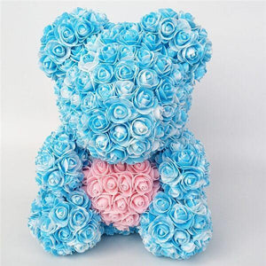 YourWorldShop 40cm (15") Blue NewStyle Luxury Rose Bears