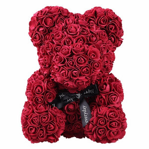 YourWorldShop 40cm (15") Burgundy Luxury Rose Bears