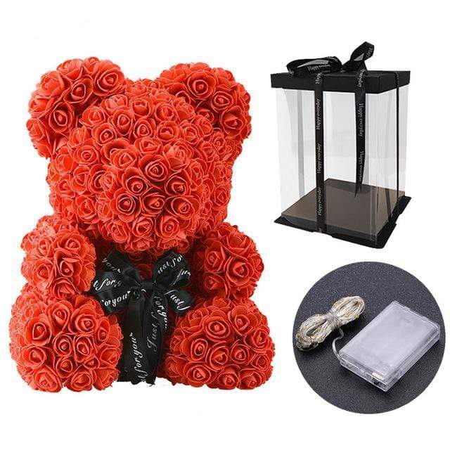 YourWorldShop 40cm (15") Red led box Luxury Rose Bears 25321622-40cm-red-led-box