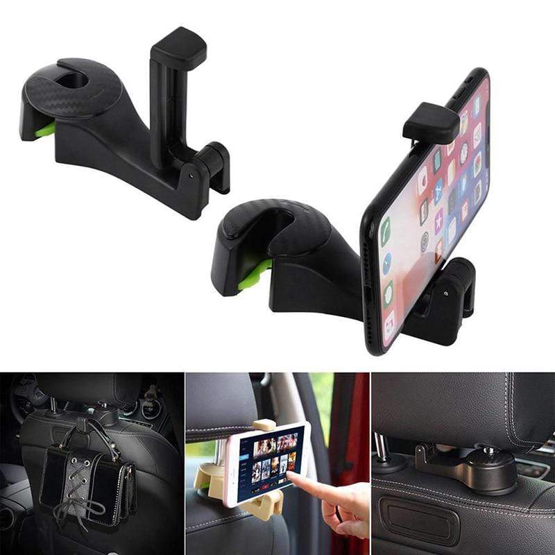 YourWorldShop beige Multi-functional Car Headrest Hook with Phone Holder 19681008-beige