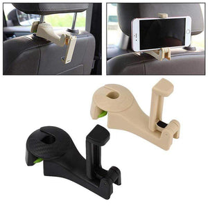 YourWorldShop beige Multi-functional Car Headrest Hook with Phone Holder 19681008-beige