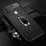 YourWorldShop Black / For iPhone 6 6s Leather Silicone Magnetic Car Holder Case & Free Rope For All iPhone 22243845-black-for-iphone-6-6s