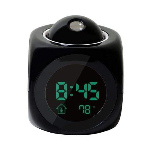YourWorldShop Black LCD Projection LED Display Time Alarm Clock 14845095-black