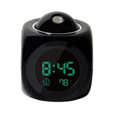 YourWorldShop Black LCD Projection LED Display Time Alarm Clock 14845095-black