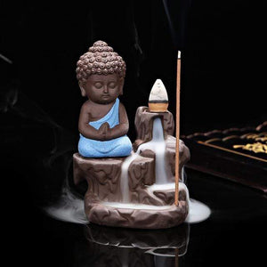 YourWorldShop Blue Small Buddha Incense Holder Burner 3138952-blue