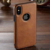 YourWorldShop Brown / for iPhone 7 Leather Ultra Thin Case For iPhone Xs Xr XS Max X 8 7 6/plus 21984607-brown-for-iphone-7