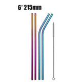 YourWorldShop colorful A 4/8Pcs Reusable Drinking Straw 9683599-colorful-a