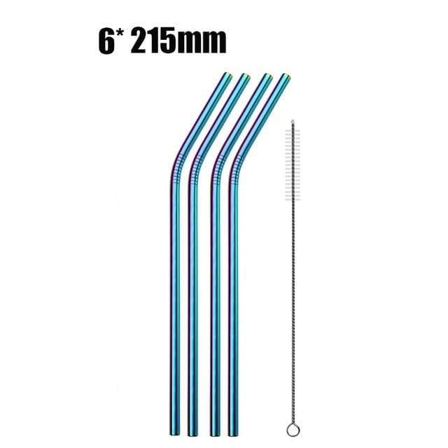 YourWorldShop colorful B 4/8Pcs Reusable Drinking Straw 9683599-colorful-b