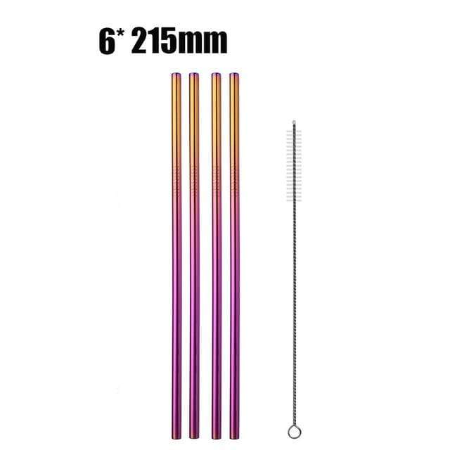 YourWorldShop colorful C 4/8Pcs Reusable Drinking Straw 9683599-colorful-c