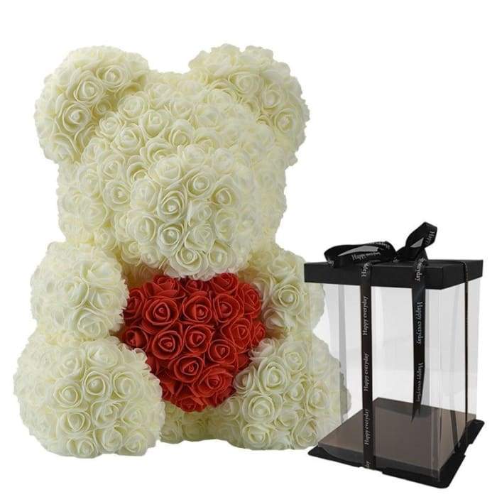 YourWorldShop Cream Red with Gift Box 40 cm (15") Luxury Rose Bear