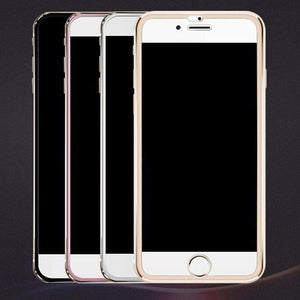 YourWorldShop For iPhone 6Plus 6sP / Black 7D Aluminum Alloy Tempered Glass For iPhone 6, 6s, 7 Plus, X, 8, 5, SE, 5S 23526520-for-iphone-6plus-6sp-black