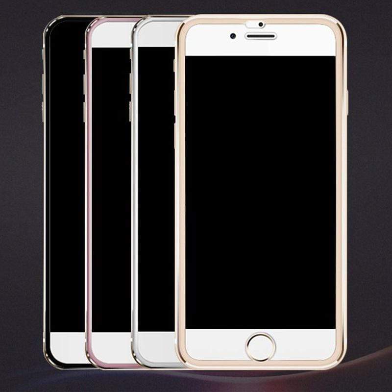 YourWorldShop For iPhone 6Plus 6sP / Black 7D Aluminum Alloy Tempered Glass For iPhone 6, 6s, 7 Plus, X, 8, 5, SE, 5S 23526520-for-iphone-6plus-6sp-black