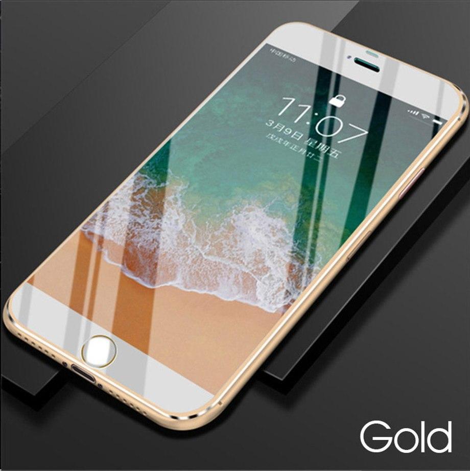 YourWorldShop For iPhone 6Plus 6sP / Black 7D Aluminum Alloy Tempered Glass For iPhone 6, 6s, 7 Plus, X, 8, 5, SE, 5S 23526520-for-iphone-6plus-6sp-black