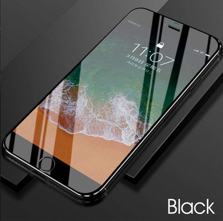YourWorldShop For iPhone 6Plus 6sP / Black 7D Aluminum Alloy Tempered Glass For iPhone 6, 6s, 7 Plus, X, 8, 5, SE, 5S 23526520-for-iphone-6plus-6sp-black
