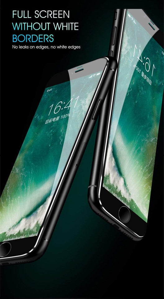YourWorldShop For iPhone 6Plus 6sP / Black 7D Aluminum Alloy Tempered Glass For iPhone 6, 6s, 7 Plus, X, 8, 5, SE, 5S 23526520-for-iphone-6plus-6sp-black