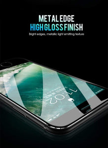 YourWorldShop For iPhone 6Plus 6sP / Black 7D Aluminum Alloy Tempered Glass For iPhone 6, 6s, 7 Plus, X, 8, 5, SE, 5S 23526520-for-iphone-6plus-6sp-black