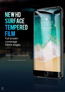 YourWorldShop For iPhone 6Plus 6sP / Black 7D Aluminum Alloy Tempered Glass For iPhone 6, 6s, 7 Plus, X, 8, 5, SE, 5S 23526520-for-iphone-6plus-6sp-black