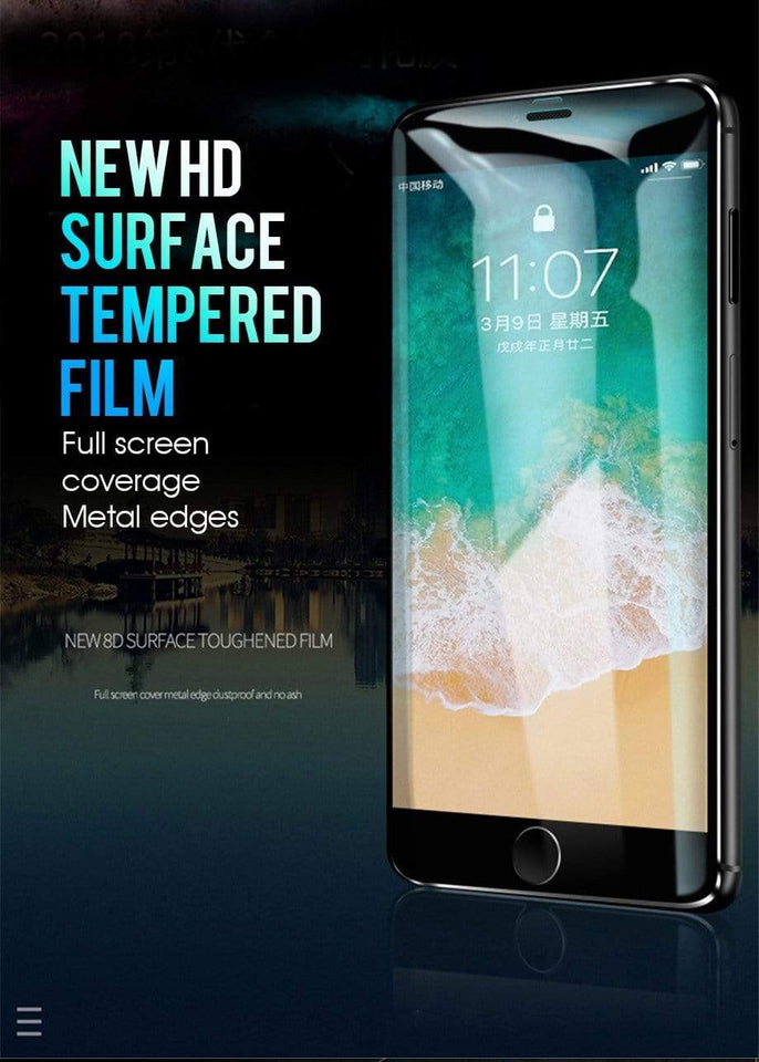 YourWorldShop For iPhone 6Plus 6sP / Black 7D Aluminum Alloy Tempered Glass For iPhone 6, 6s, 7 Plus, X, 8, 5, SE, 5S 23526520-for-iphone-6plus-6sp-black