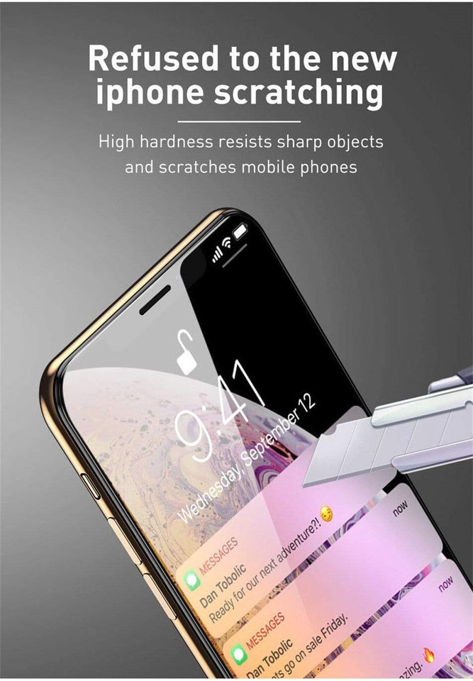 YourWorldShop For iPhone 6Plus 6sP / Black 7D Aluminum Alloy Tempered Glass For iPhone 6, 6s, 7 Plus, X, 8, 5, SE, 5S 23526520-for-iphone-6plus-6sp-black