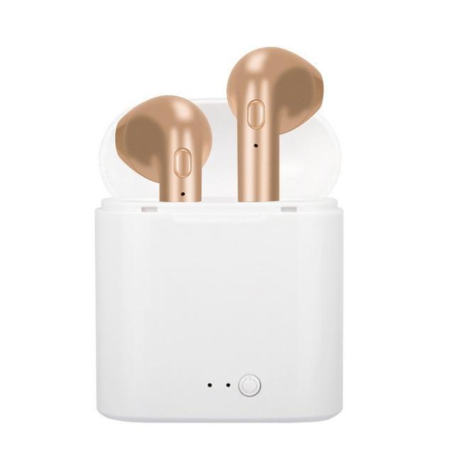 YourWorldShop Gold Pair Set Bluetooth Stereo Earphones With Charging Box 15939445-gold-pair-set