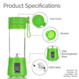 YourWorldShop green USB Charger MINI Blend Bottle™ portable-usb-electric-fruit-citrus-juicer-1-green