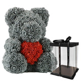 YourWorldShop Grey Red with Gift Box 40 cm (15") Luxury Rose Bear
