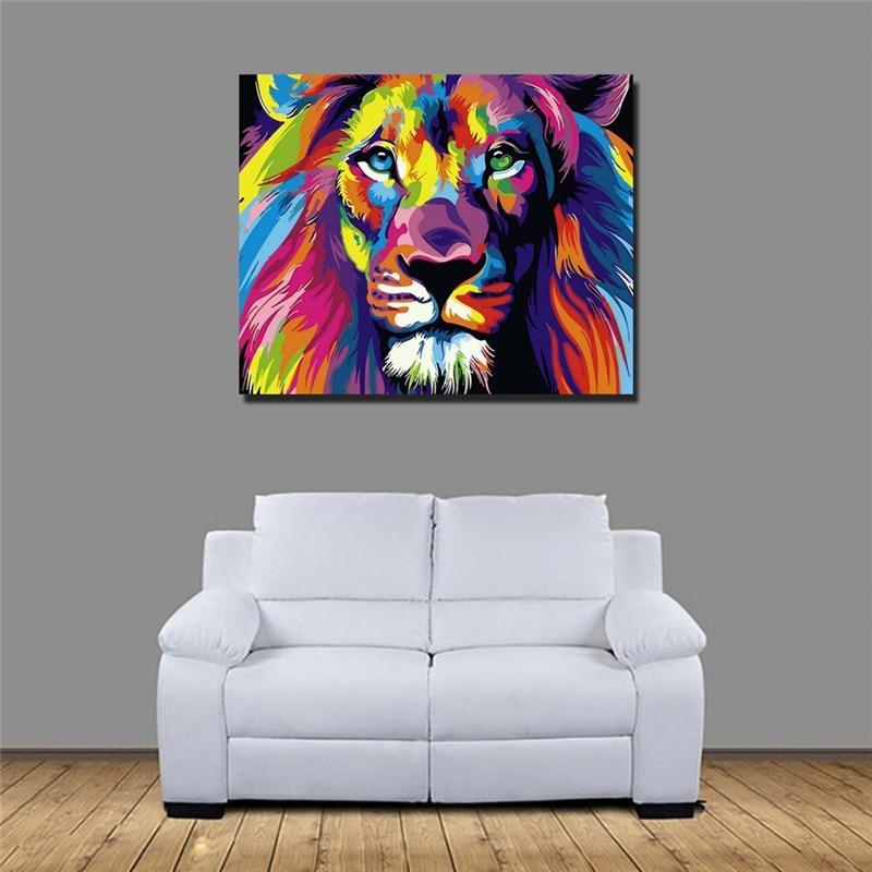 YourWorldShop LION / 40x50cm Colorful Various Animal Paint By Number 22056117-lion-40x50cm