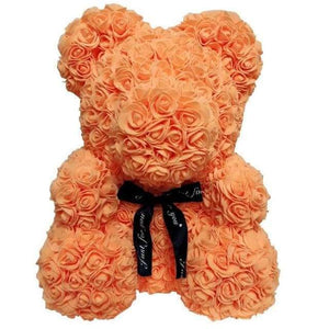 YourWorldShop Orange Ribbon 40 cm (15") Luxury Rose Bear 22951977-40-cm-orange-ribbon