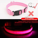 YourWorldShop Pink Button Cell / S 35-43 CM LED Dog Anti-Lost Nylon Collar 18676569-pink-button-cell-s-35-43-cm