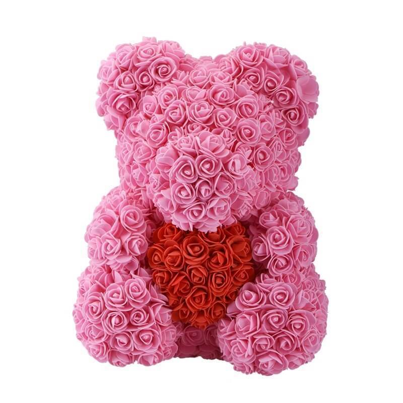 YourWorldShop Pink With Red 40 cm (15") Luxury Rose Bear 22951977-40-cm-pink-with-red