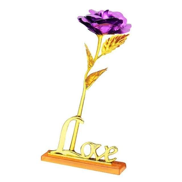 YourWorldShop Purple 24K Rose Gold Rose 14535874-z-united-states
