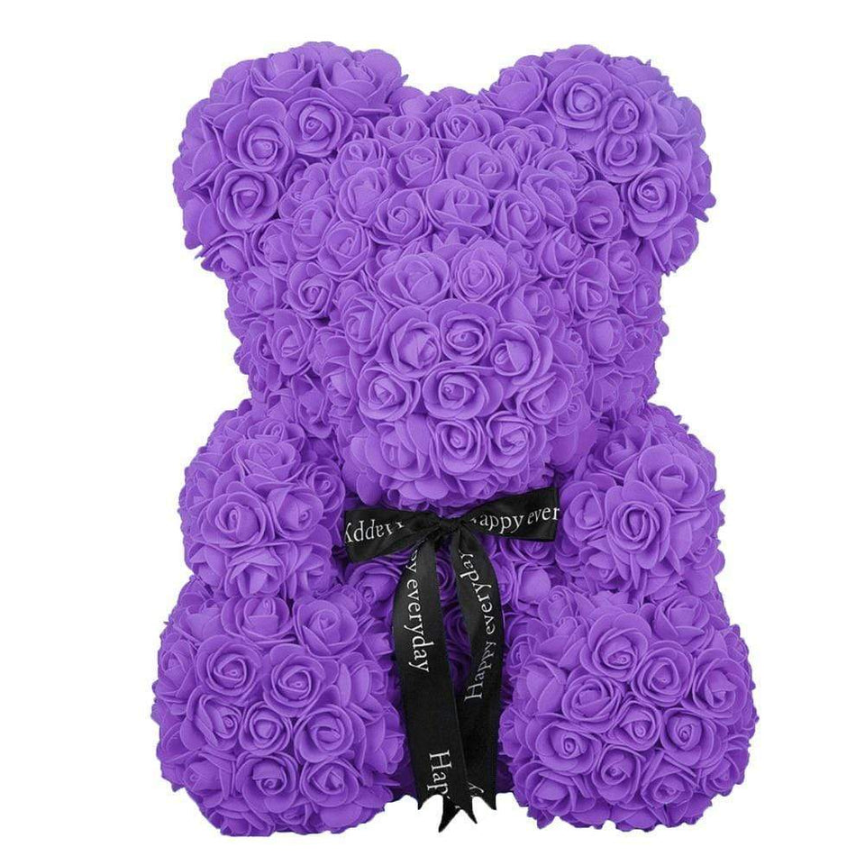 YourWorldShop Purple 40 cm (15") Luxury Rose Bear