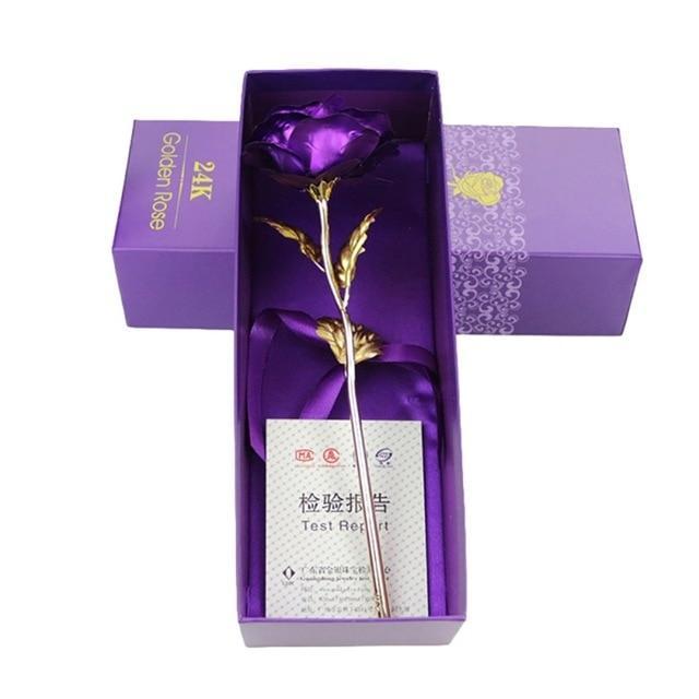 YourWorldShop Purple/box 24K Rose Gold Rose 14535874-z1-united-states