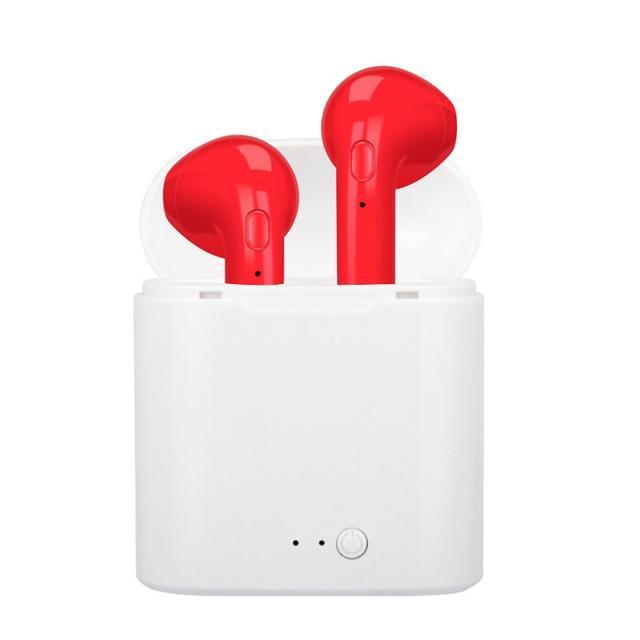 YourWorldShop Red Pair Set Bluetooth Stereo Earphones With Charging Box 15939445-red-pair-set