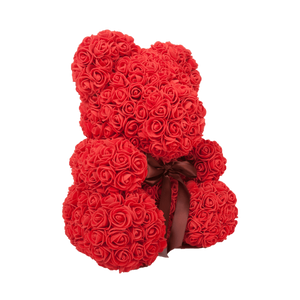 YourWorldShop Red Ribbon 40 cm (15") Luxury Rose Bear 22951977-40-cm-red-ribbon