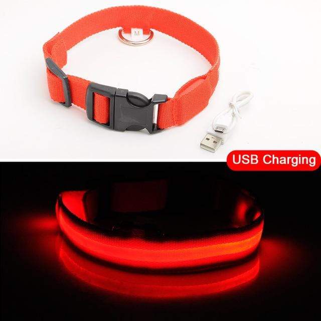 YourWorldShop Red USB Charging / S 35-43 CM LED Dog Anti-Lost Nylon Collar 18676569-red-usb-charging-s-35-43-cm