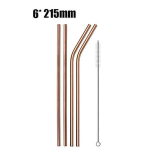 YourWorldShop rose gold A 4/8Pcs Reusable Drinking Straw 9683599-rose-gold-a