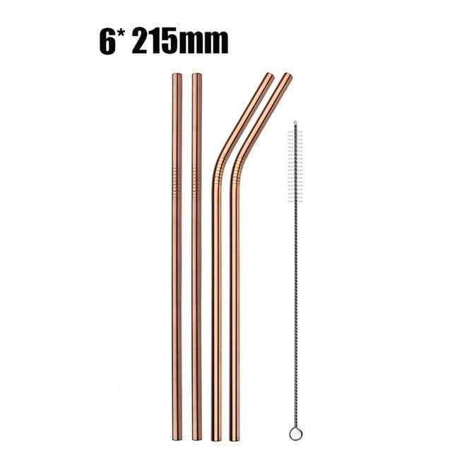 YourWorldShop rose gold A 4/8Pcs Reusable Drinking Straw 9683599-rose-gold-a