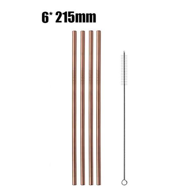 YourWorldShop rose gold C 4/8Pcs Reusable Drinking Straw 9683599-rose-gold-c