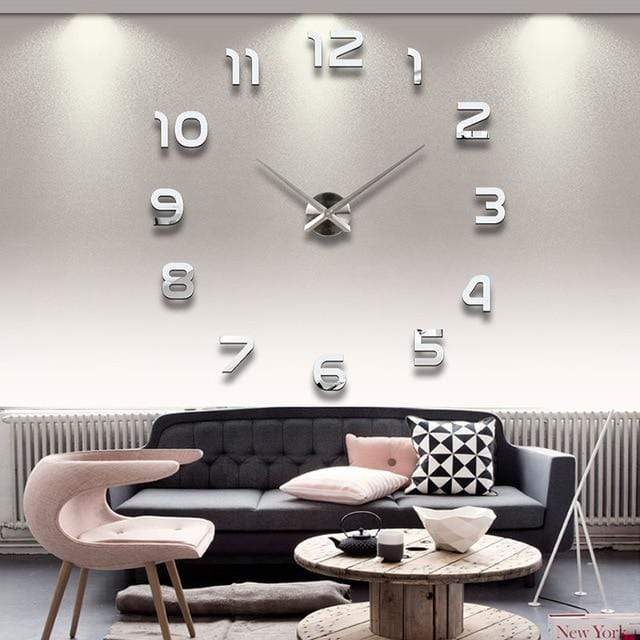YourWorldShop silver / 47inch 3D Wall Clock 8137120-silver-47inch