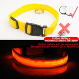 YourWorldShop Yellow Button Cell / S 35-43 CM LED Dog Anti-Lost Nylon Collar 18676569-yellow-button-cell-s-35-43-cm