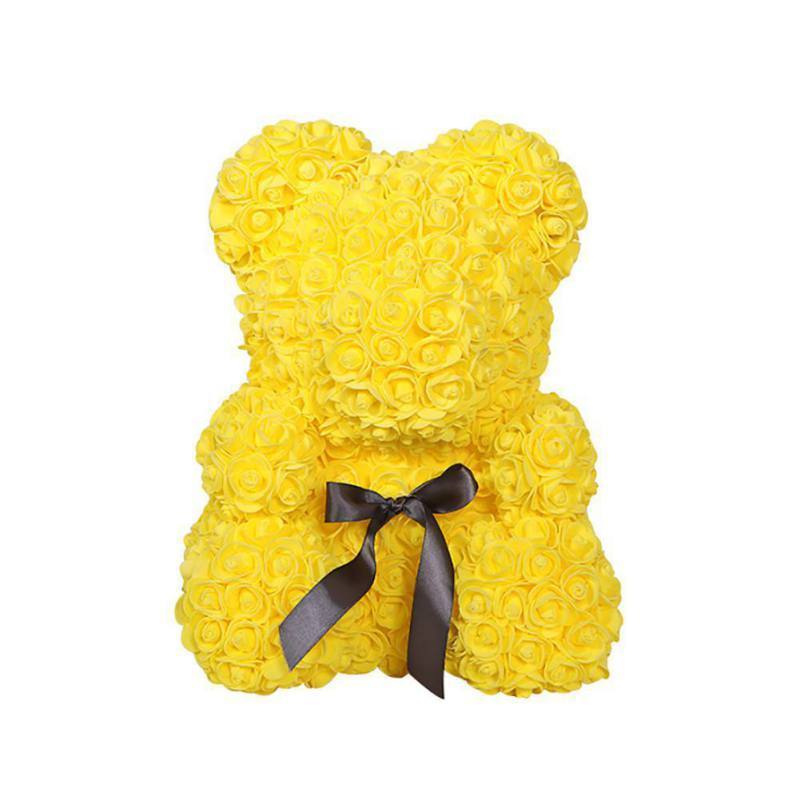 YourWorldShop Yellow Ribbon 40 cm (15") Luxury Rose Bear